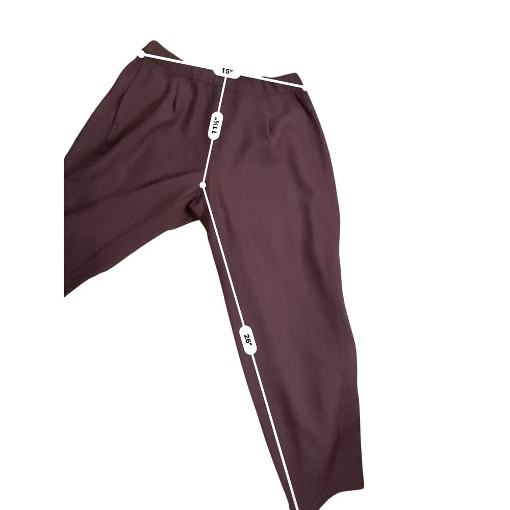 Eileen Fisher Barrel Leg Old Money Wool Crop Pants Plum NWOT Petite Medium PM - Picture 4 of 7